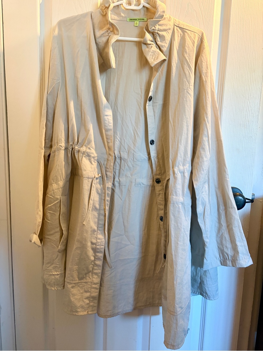 Trisha Tyler Light Beige Button Shirt Jacket